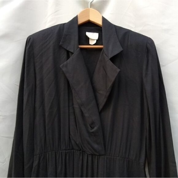 Moda Int International Unique Vintage collared black dress maxi long sleeve - Picture 6 of 11